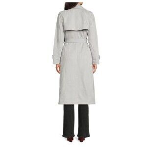​NVLT Faux Suede Trench Coat for women size large color grey
